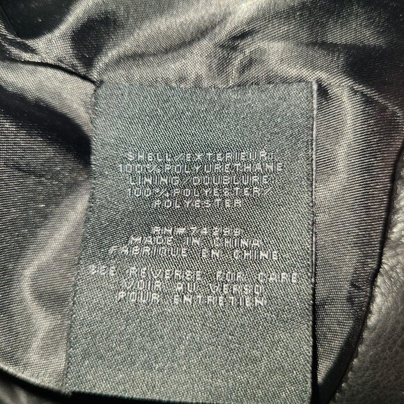 Steve Madden Women's Studded Faux Leather Biker Jacket Black Large Zipper Accent - Picture 8 of 9